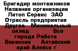 Бригадир монтажников › Название организации ­ Литоп-Сервис, ЗАО › Отрасль предприятия ­ Другое › Минимальный оклад ­ 23 000 - Все города Работа » Вакансии   . Алтайский край,Алейск г.